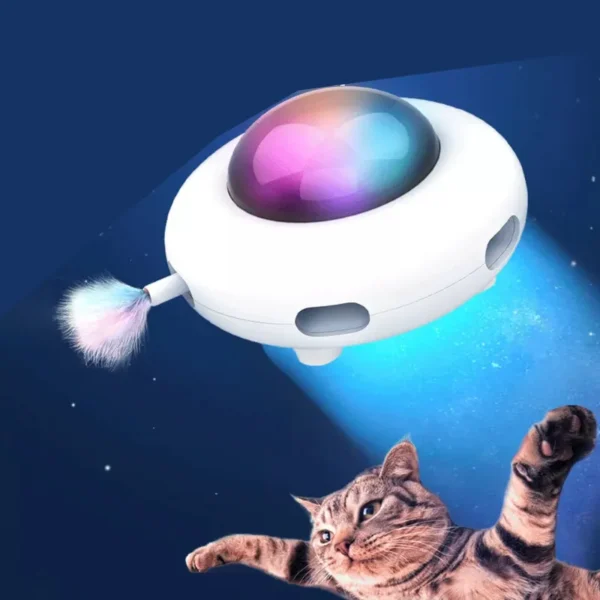 Ufo odkurzacz pojazd dla kota światła led interaktywny